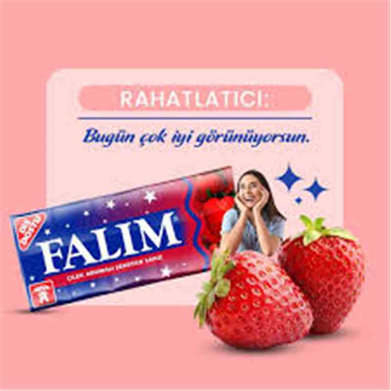 Kaugummi Falim 5`er - Erdbeere (Cilek) Karton