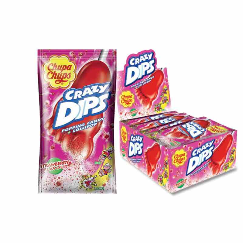 Chupa Chups 14g - Crazy Dips Erdbeere Karton