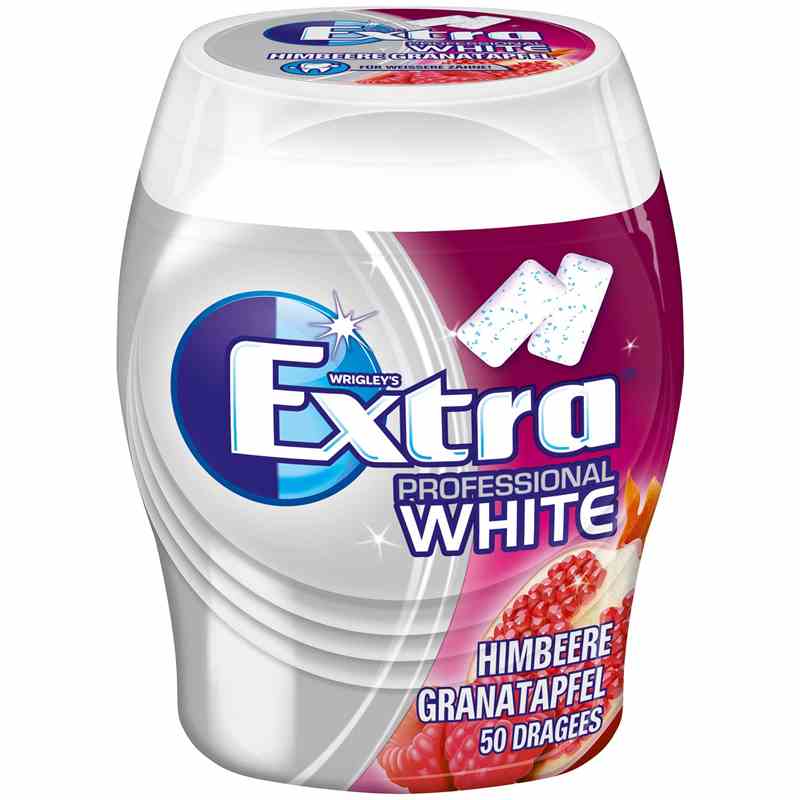 Kaugummi Prof. White Extra 50`er - Himbeere & Granatapfel Karton