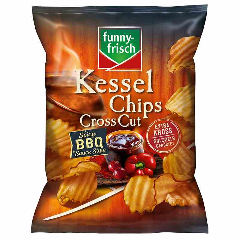 Funny Frisch 120g - Cross Cut Spicy BBQ Sauce Style Karton