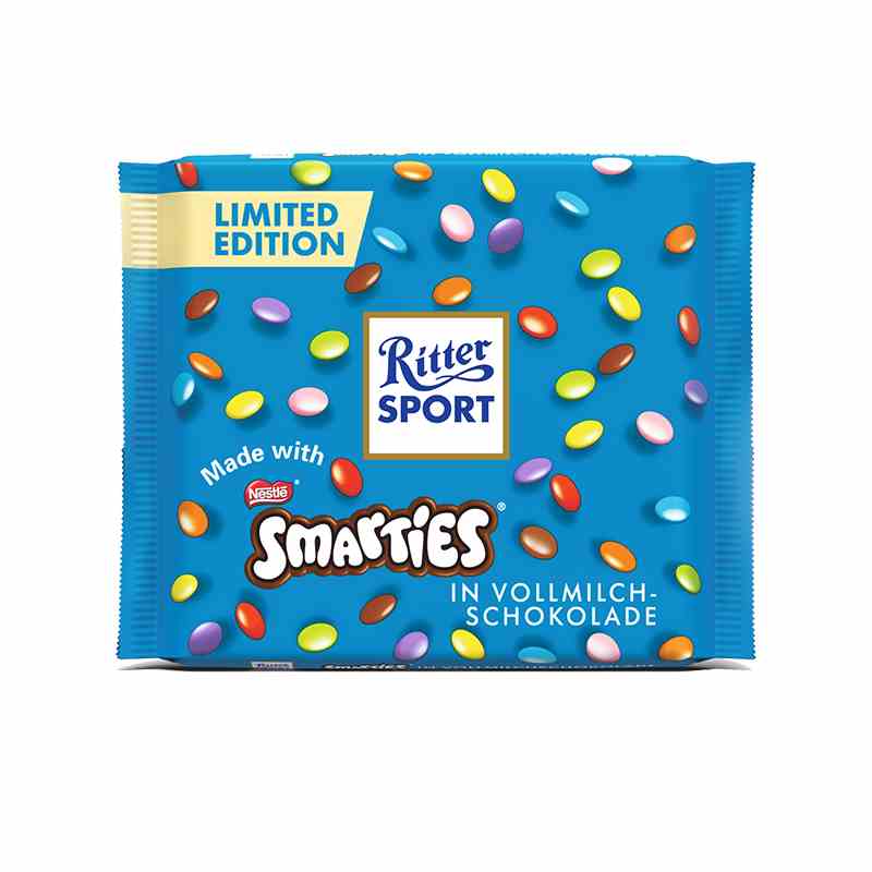 Ritter Sport - Smarties Blau Vollmilch  (Limitierte Edition) Karton