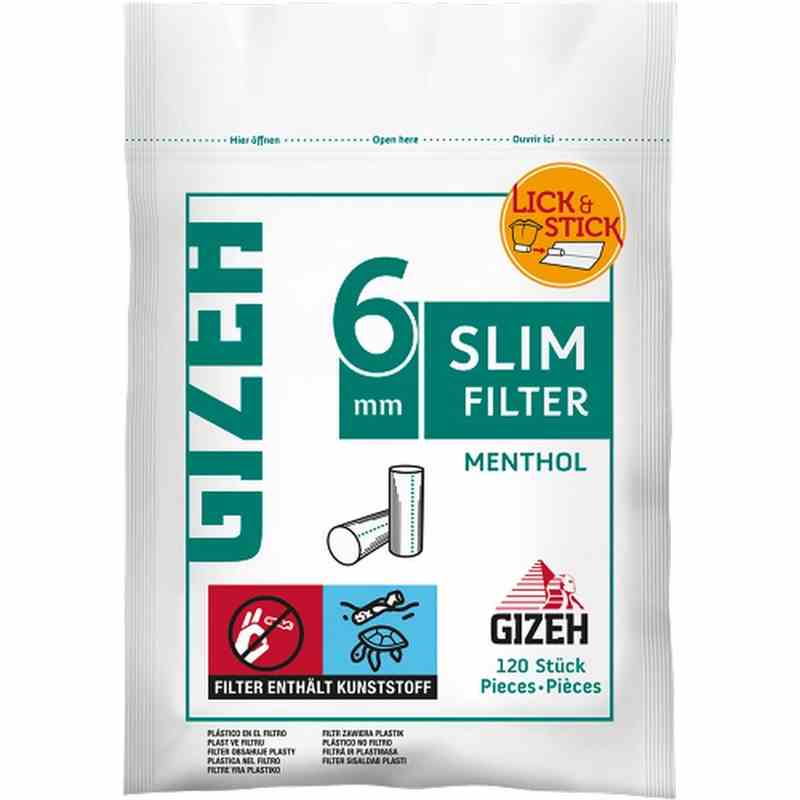 Gizeh Filter - Slim Filter Menthol ( Weiß & Grün ) Karton
