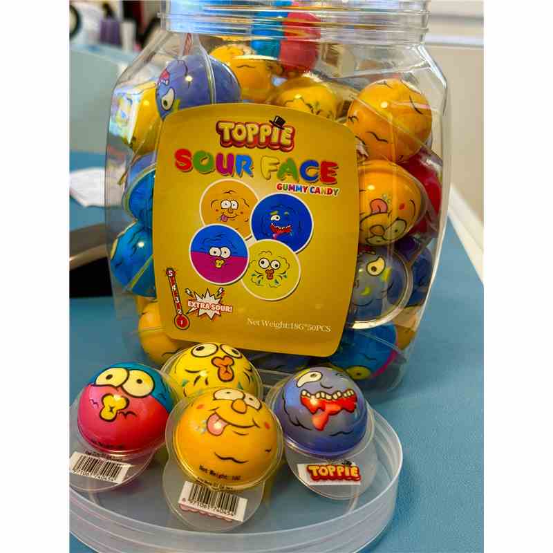 Tik Tok Trend Sour Face Gummy Candy 50pcs Karton