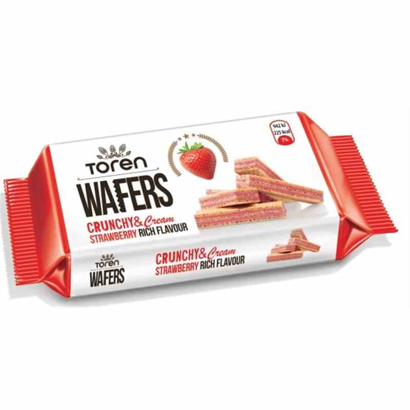 Mr. Bite Toren Wafers Crunchy & Cream 55g -  Erdbeere Karton