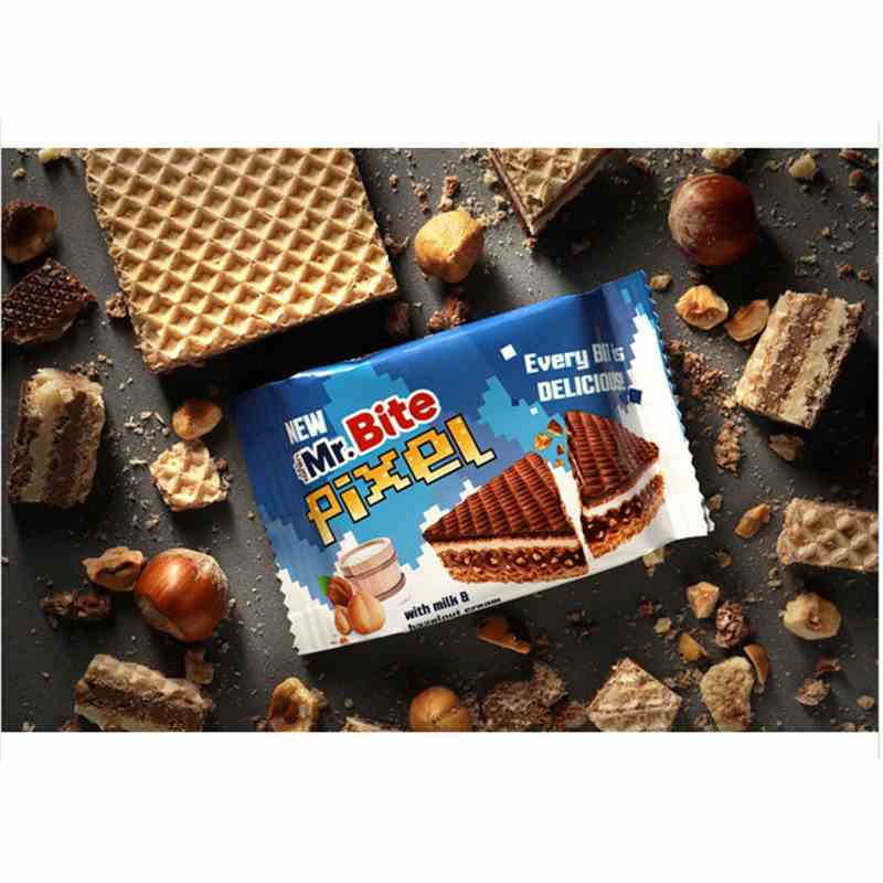 Mr.Bite Pixel Waffel 10x30g - Haselnuss Milch Karton