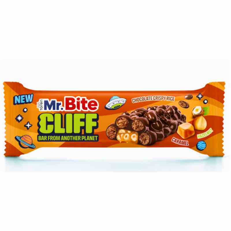 Mr.Bite Cliff 5x35g - Chocolat Caramel Crispy Rice Karton