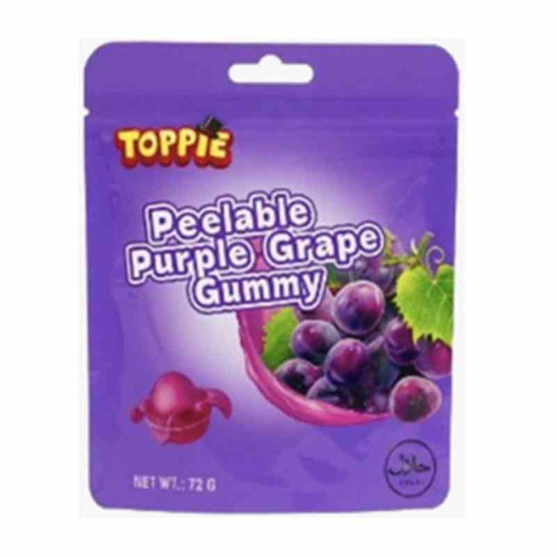 Toppie - Peelable Purple Grape Gummy 72g Karton