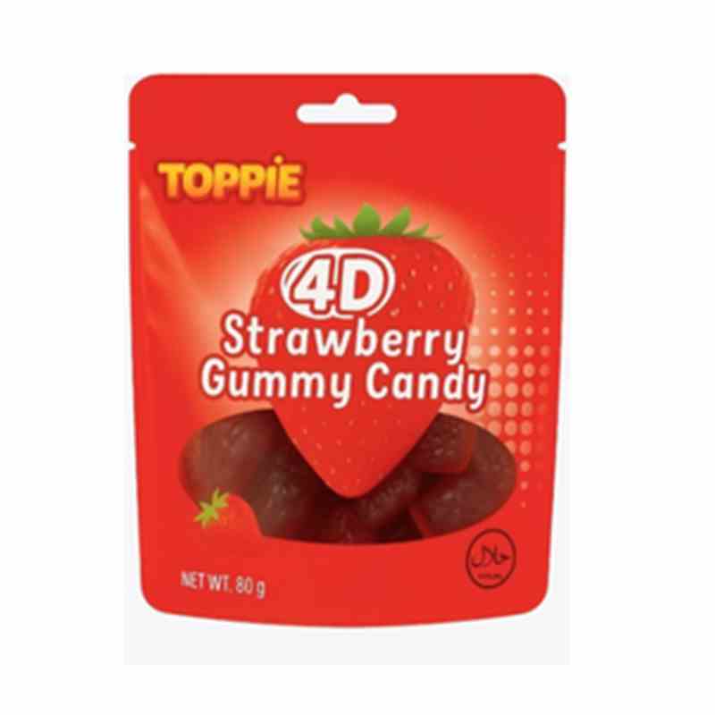 Toppie - 4D Strawberry Gummy Candy 80g Karton